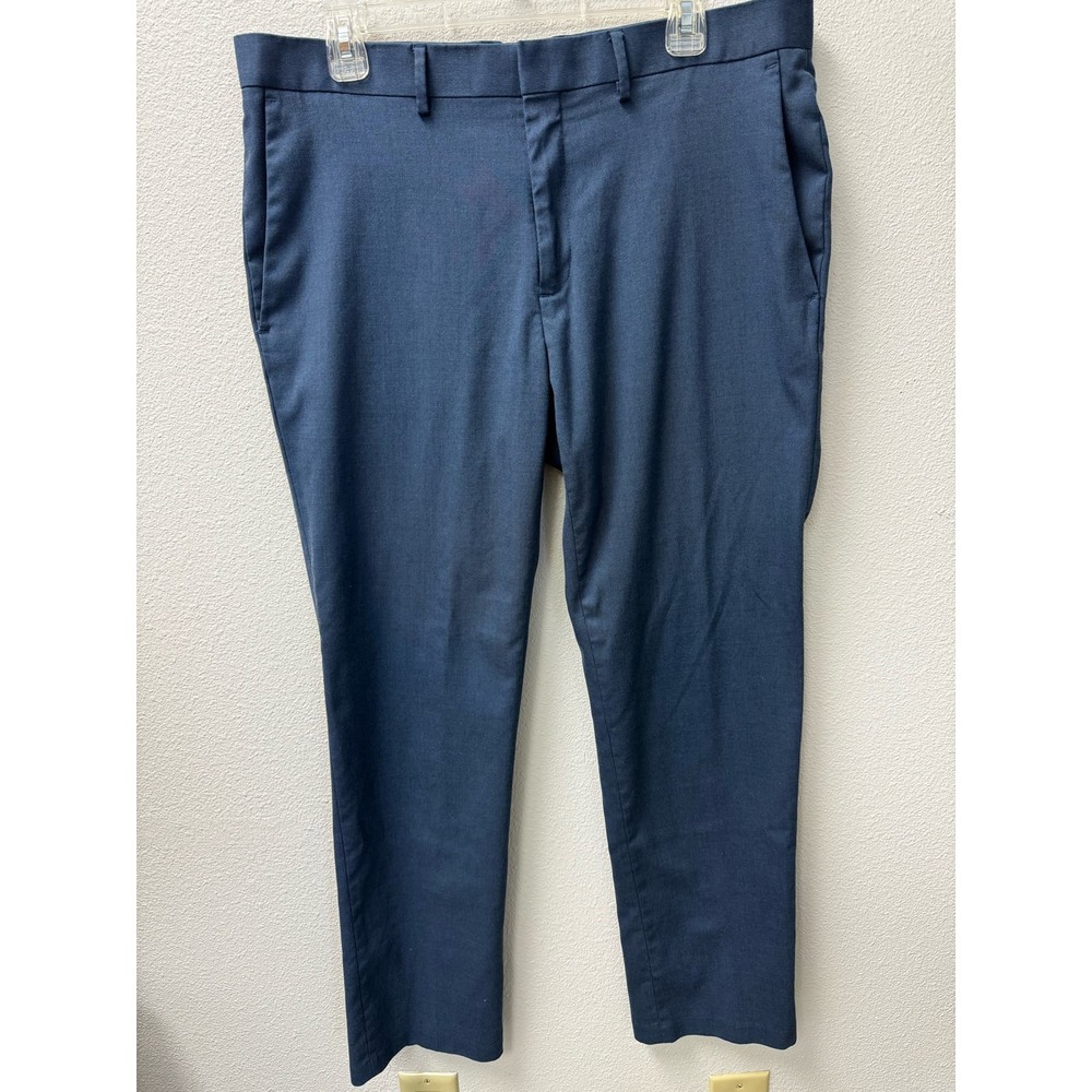 Kenneth Cole Reaction Men's Dress Pants Size 36W 30L Dark Blue Polyester
